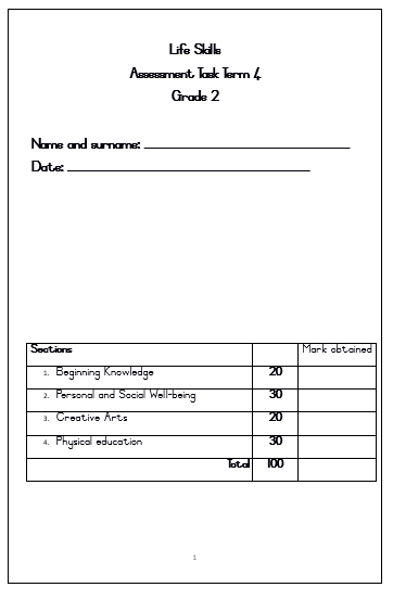 grade 2 life skills assessment term 4 juffrou 911