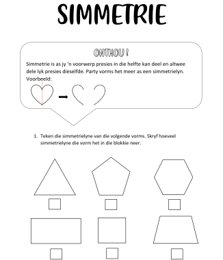 Simmetrie werkkaarte