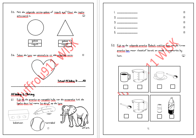 wiskunde graad 4 meting clipart