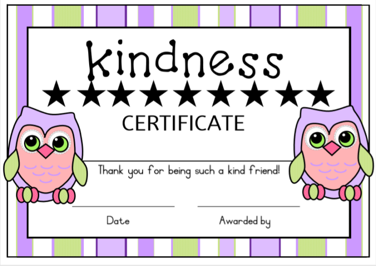 OWL Kindness certificate - Juffrou 911