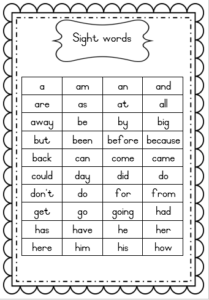 - Sight words - Workbook 1 (40 sight words) - Juffrou 911