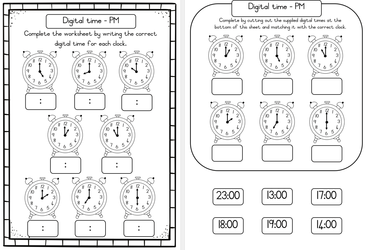 Digital time wall posters and worksheets - Image 3