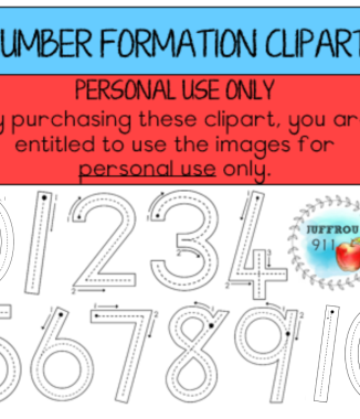 '- Number formation clipart (PERSONAL USE ONLY)