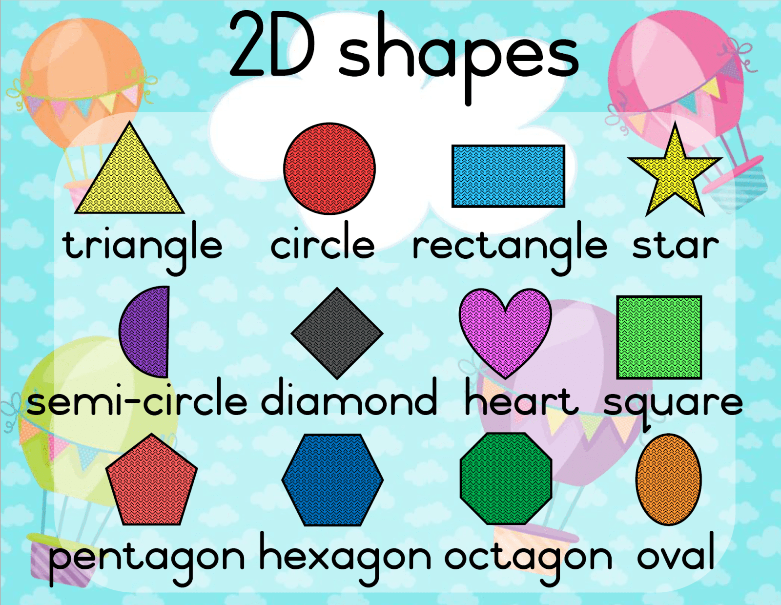 2d Shapes A3 Poster Juffrou 911 6915