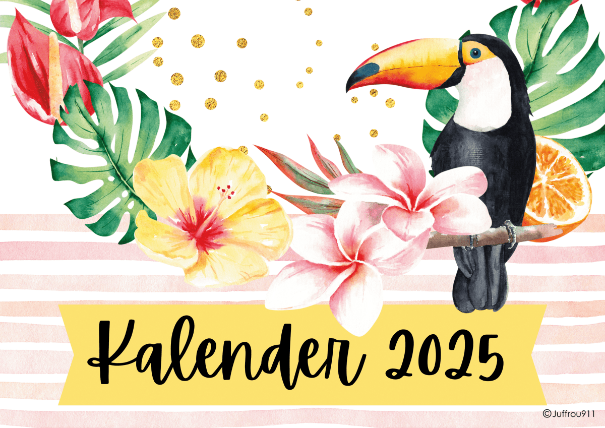 A3 Tropiese toucan tafelkalender 2025