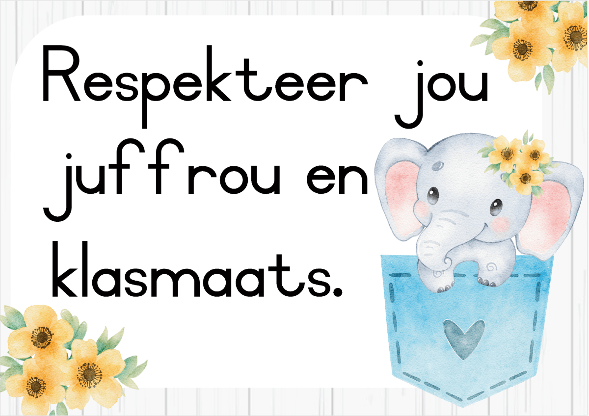 GRATIS Olifant lopende skrif vlaggies, emosies en klasreëls - Image 5