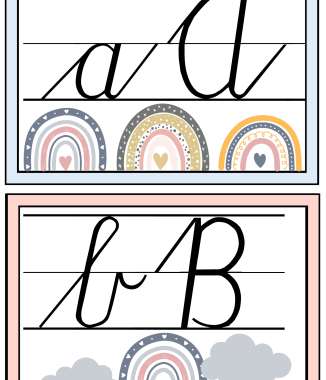 Lopende skrif muurkaarte / Cursive writing posters