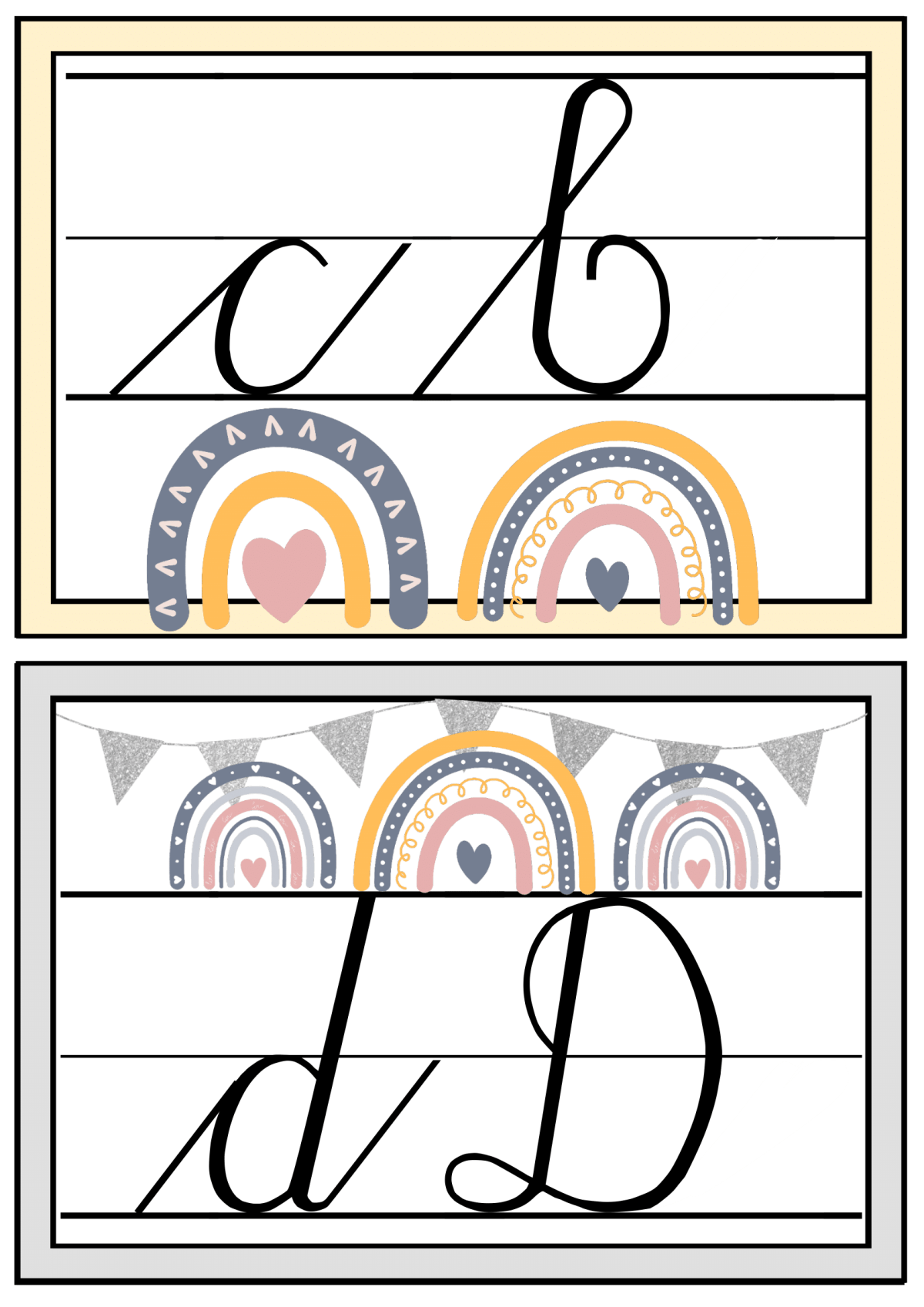 Lopende skrif muurkaarte / Cursive writing posters - Image 4