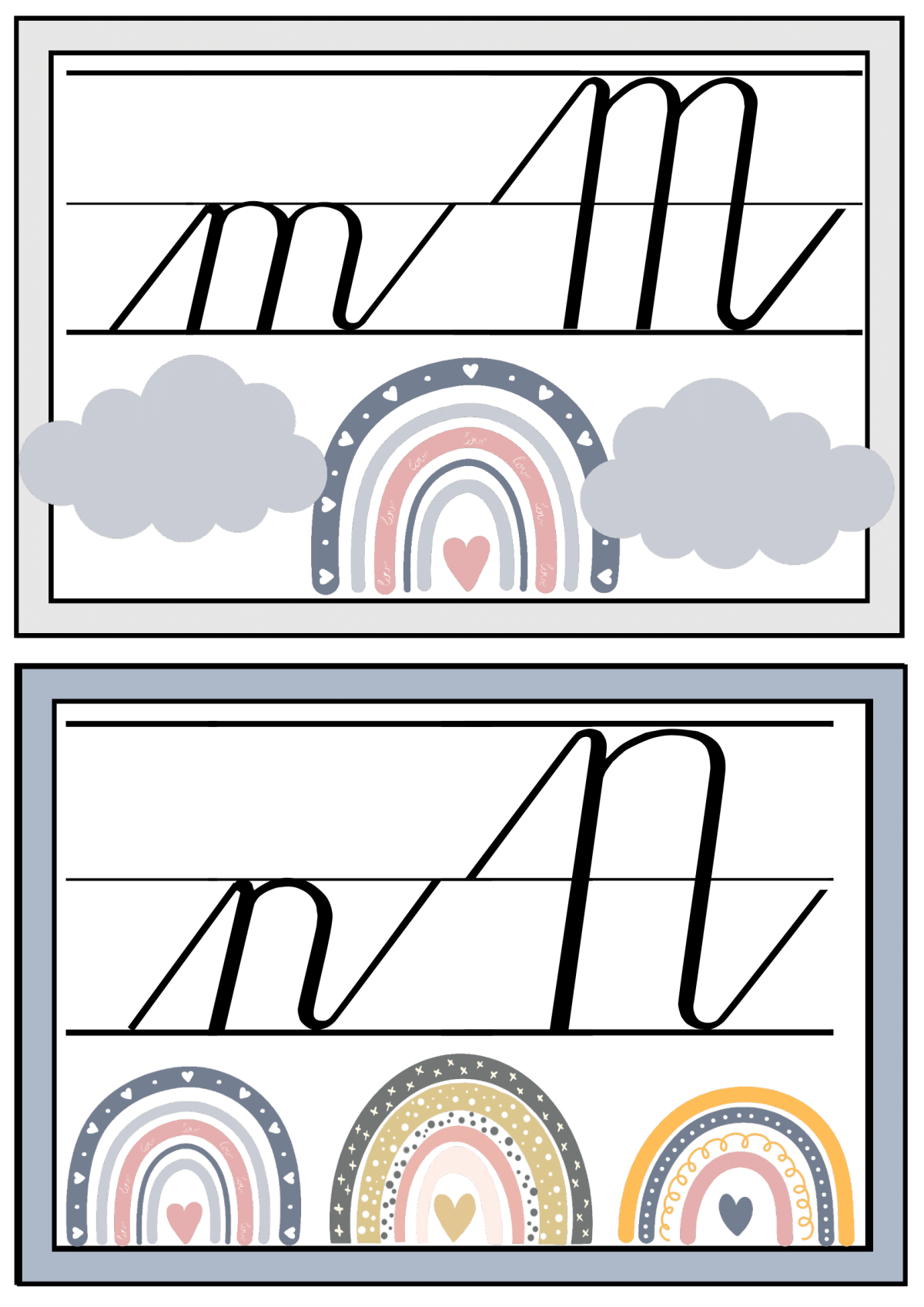 Lopende skrif muurkaarte / Cursive writing posters - Image 2