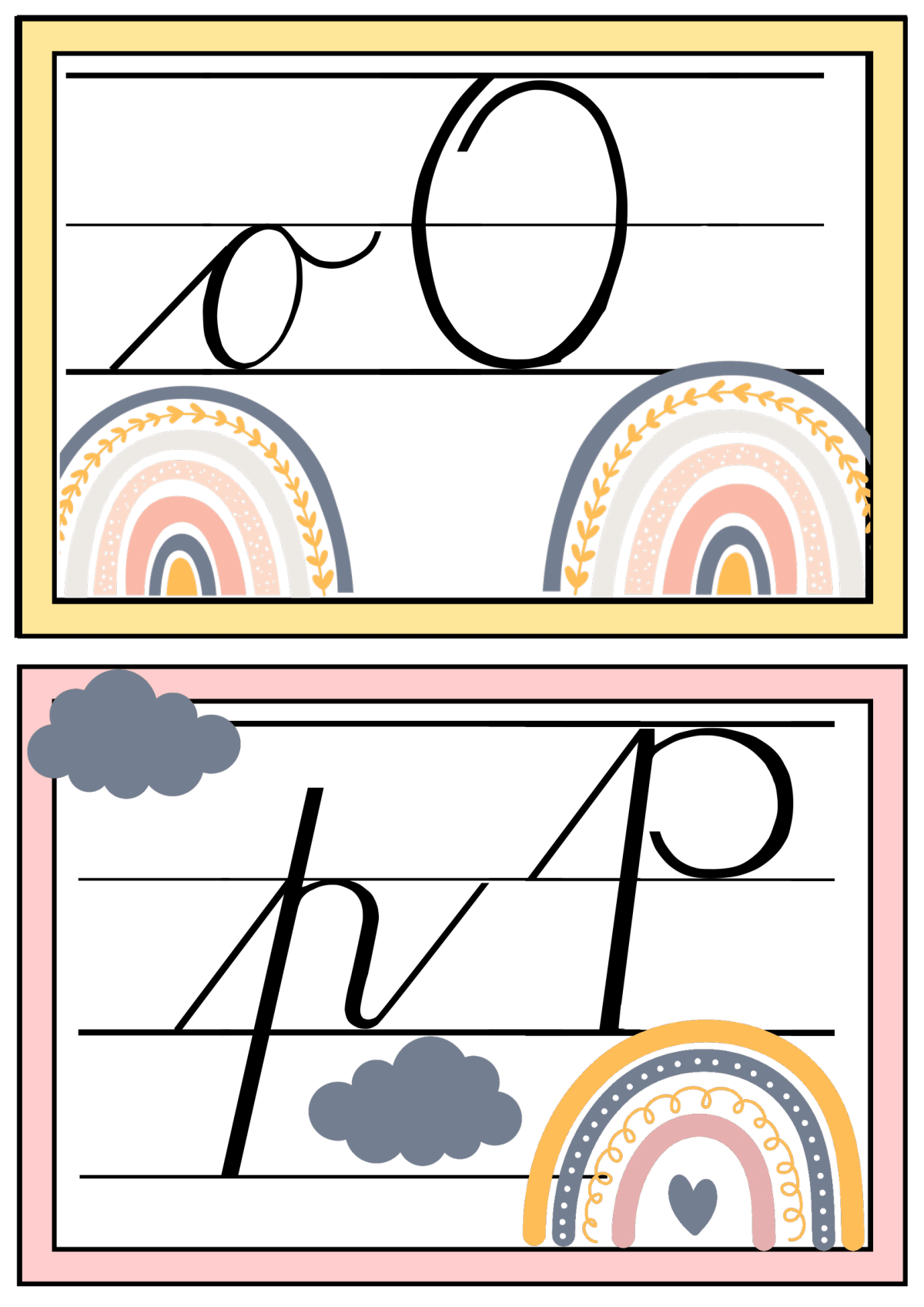 Lopende skrif muurkaarte / Cursive writing posters - Image 3
