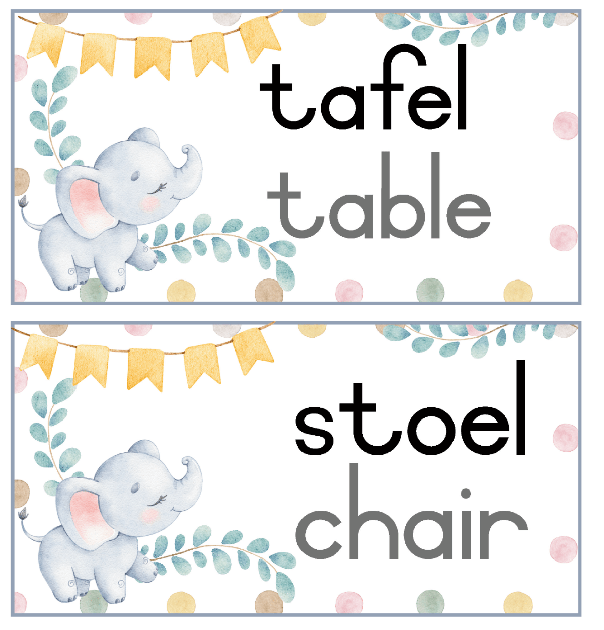 Elephant classroom theme - Watercolour - Image 39