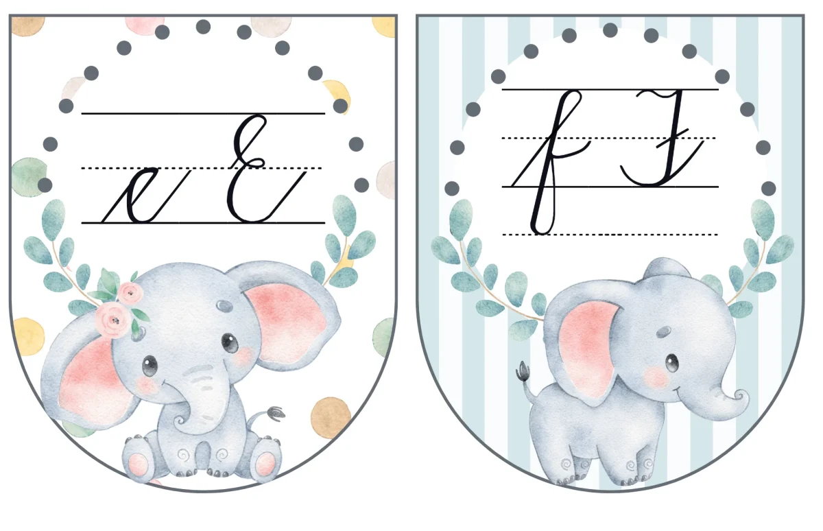 Elephant classroom theme - Watercolour - Image 42