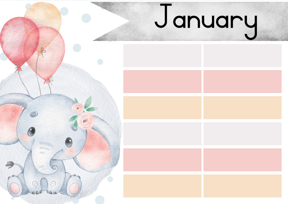 Elephant classroom theme - Watercolour - Image 5
