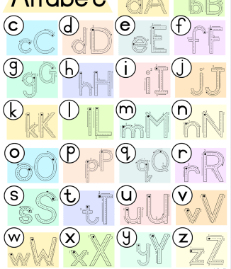 Alfabet lettervorming A3 KLEUR EN SWART & WIT / Alphabet letter formation A3 COLOUR AND BLACK & WHITE