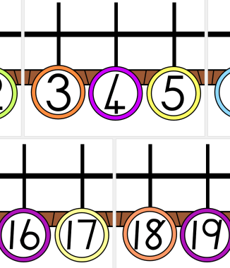 Owl number line 0-10 and 0-20