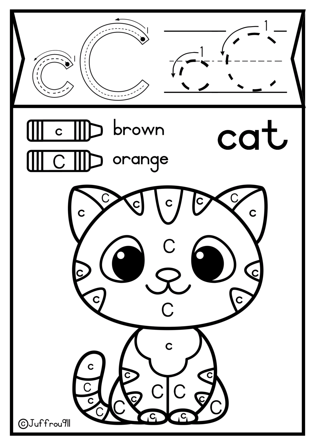Lowercase and Capital letters colouring workbook a-z