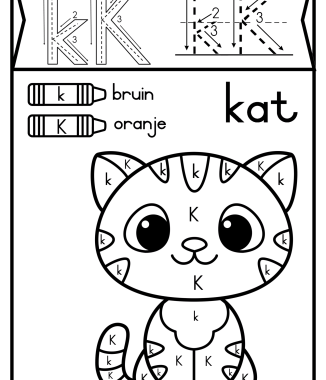 Kleinletter en Hoofletter inkleurprent a-z