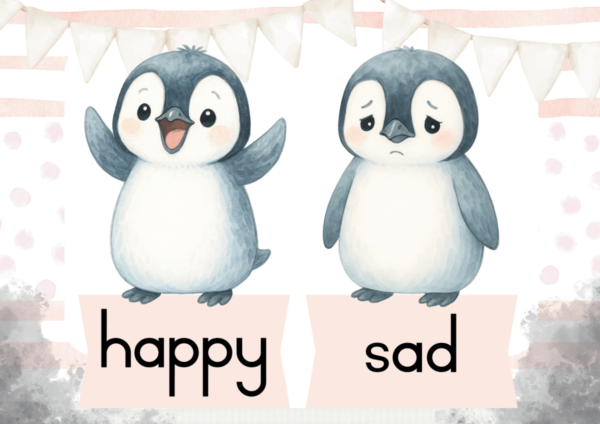 GRATIS Pikkewyn teenoorgesteldes muurkaarte / FREE Penguin opposites posters - Image 6