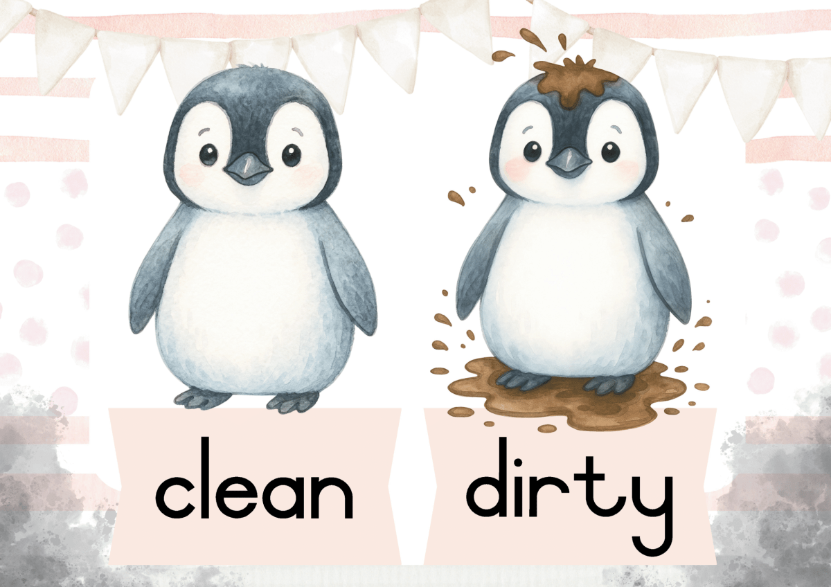 GRATIS Pikkewyn teenoorgesteldes muurkaarte / FREE Penguin opposites posters - Image 5