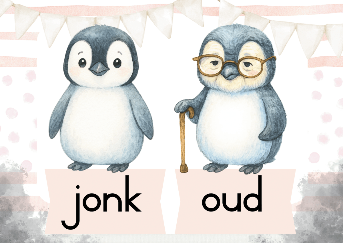GRATIS Pikkewyn teenoorgesteldes muurkaarte / FREE Penguin opposites posters