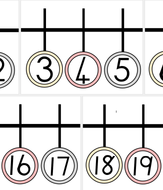 Number line 0-20 penguins / Getallelyn 0-20 pikkewyne