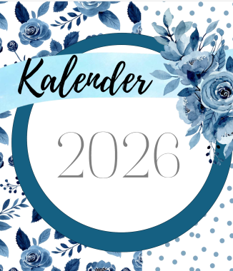 A3 Tafelkalender Blou Rose 2026