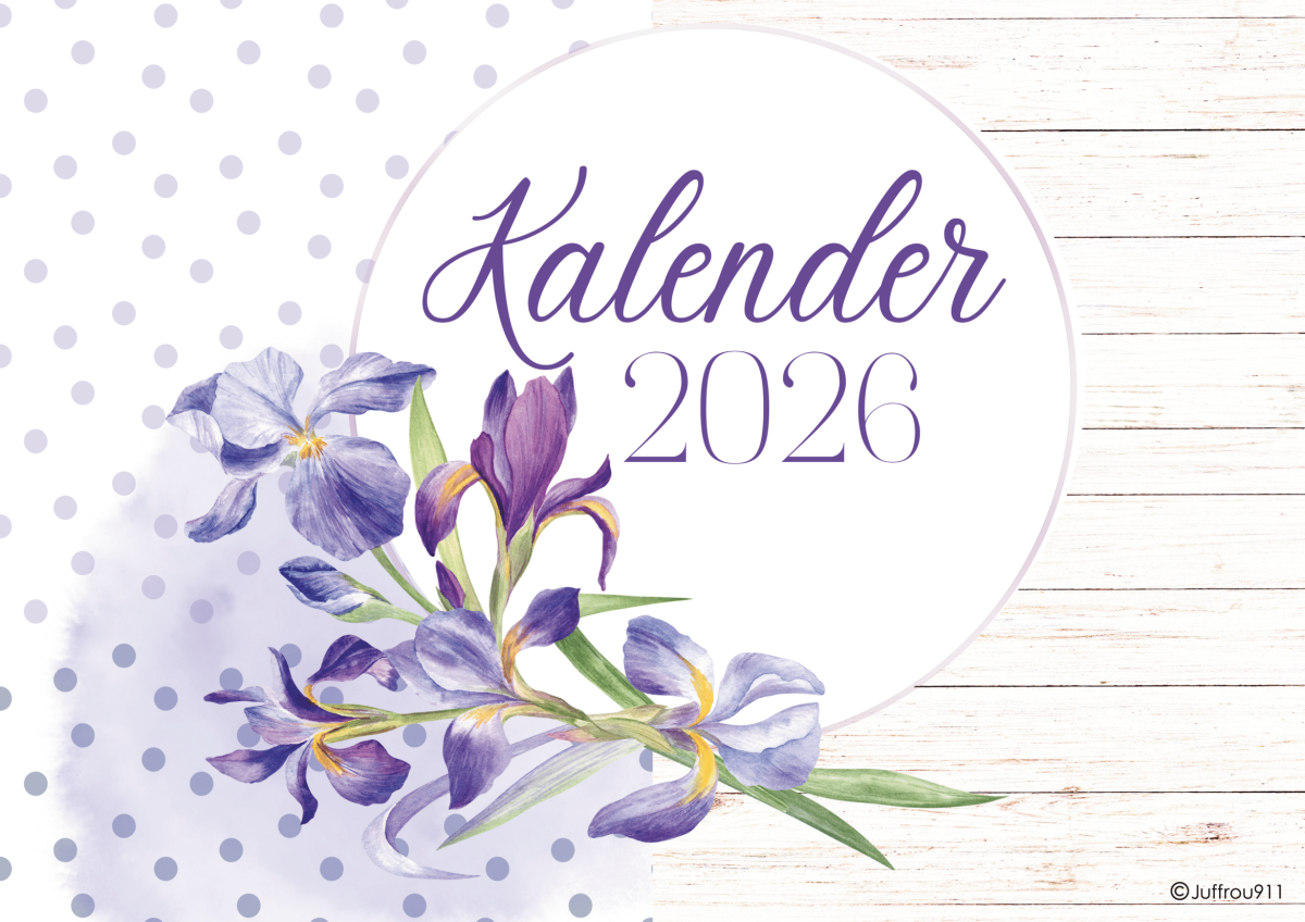 Pers en Blou Blomme Kalender 2026