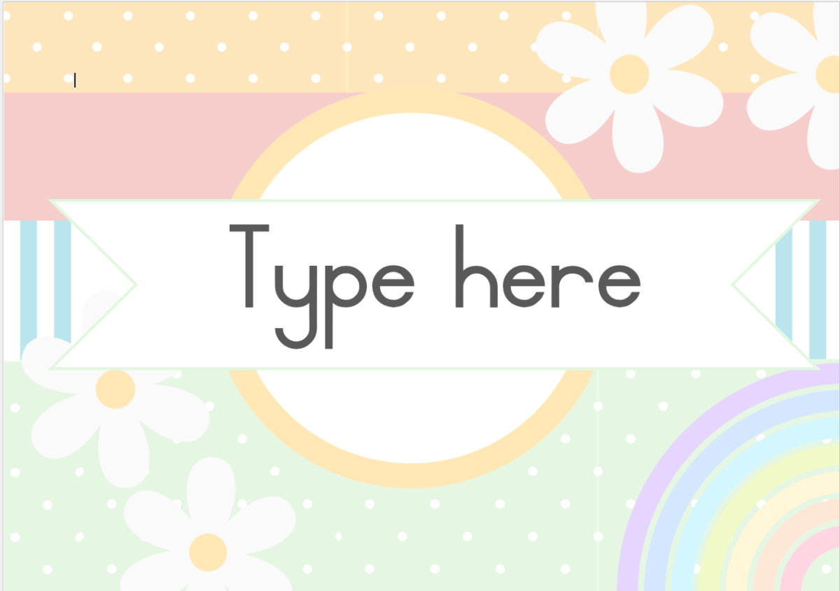 Editable Pastel products: Headings and Name cards