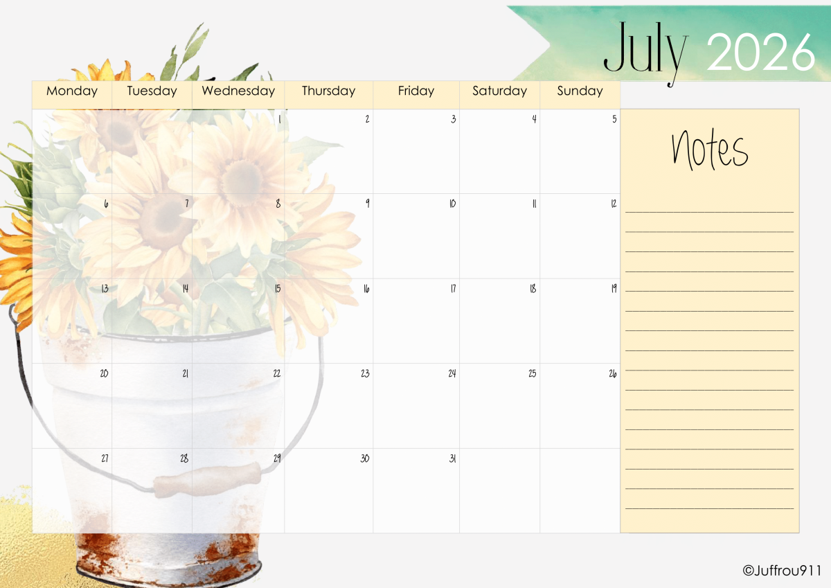 A3 Sunflower Calendar 2026 - Image 4