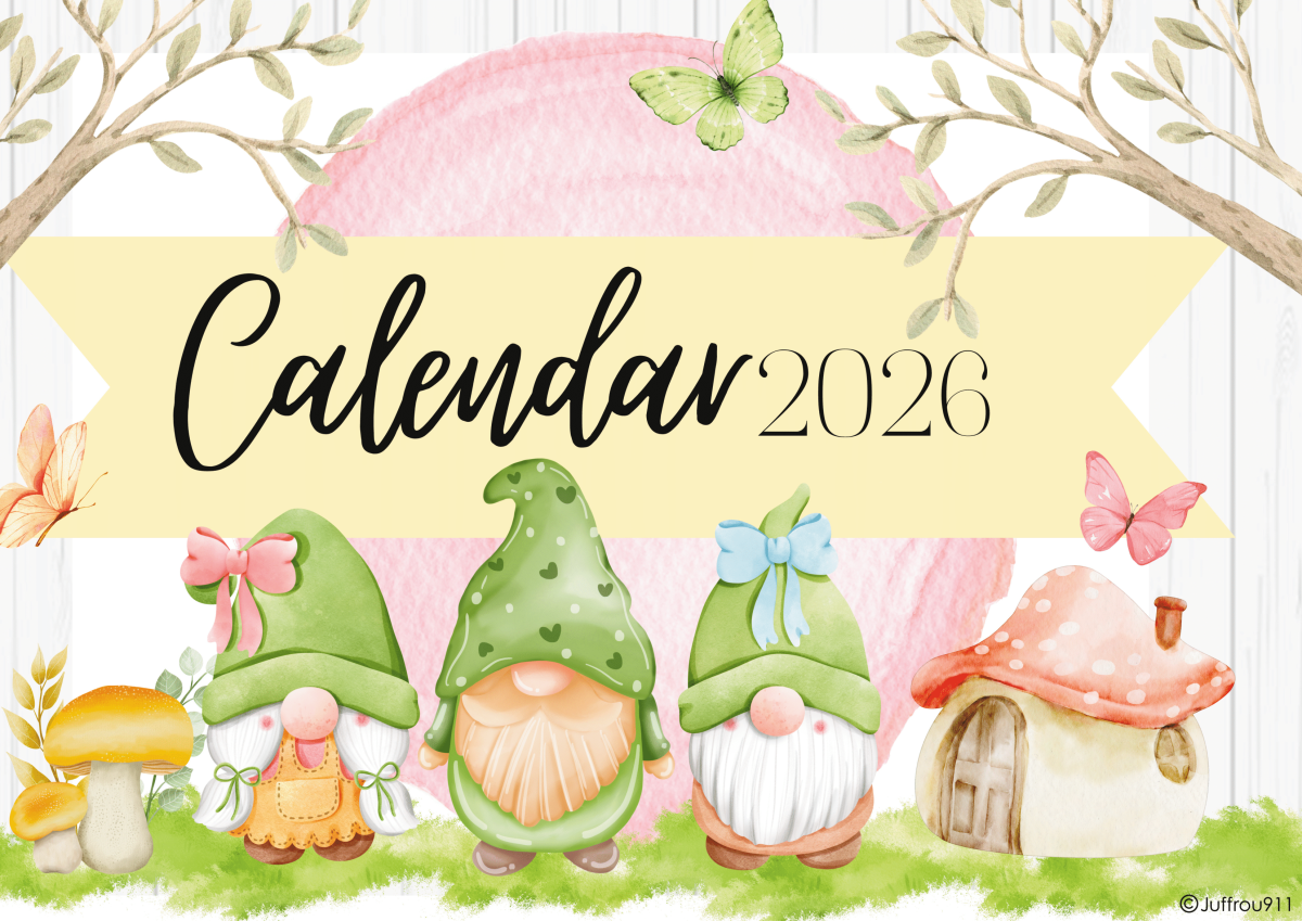 A3 Gnome Calendar 2026