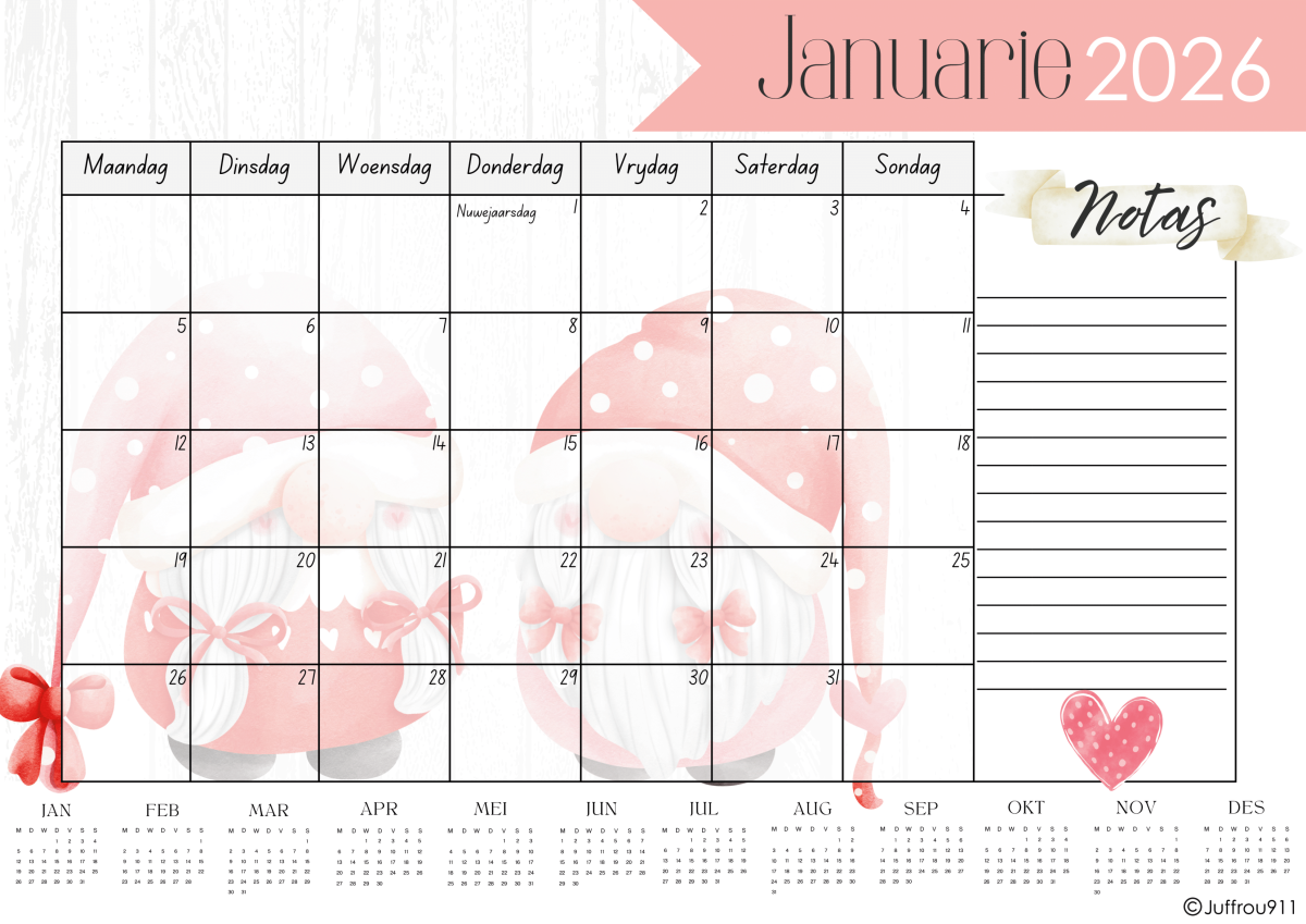 Gratis Kabouter Kalender 2026 - Image 2