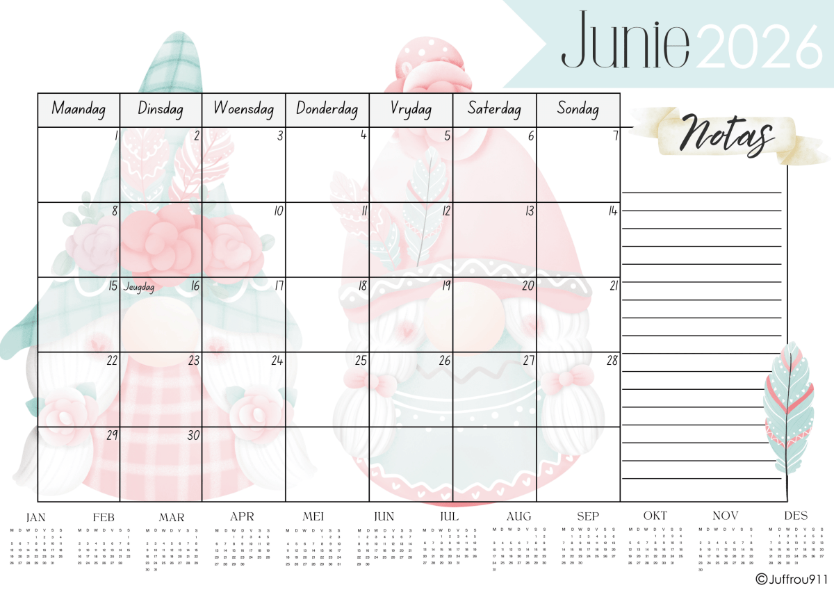 Gratis Kabouter Kalender 2026 - Image 3