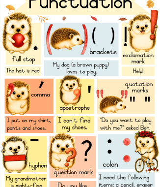 🦔FREE Hedgehog Punctuation🧡💛