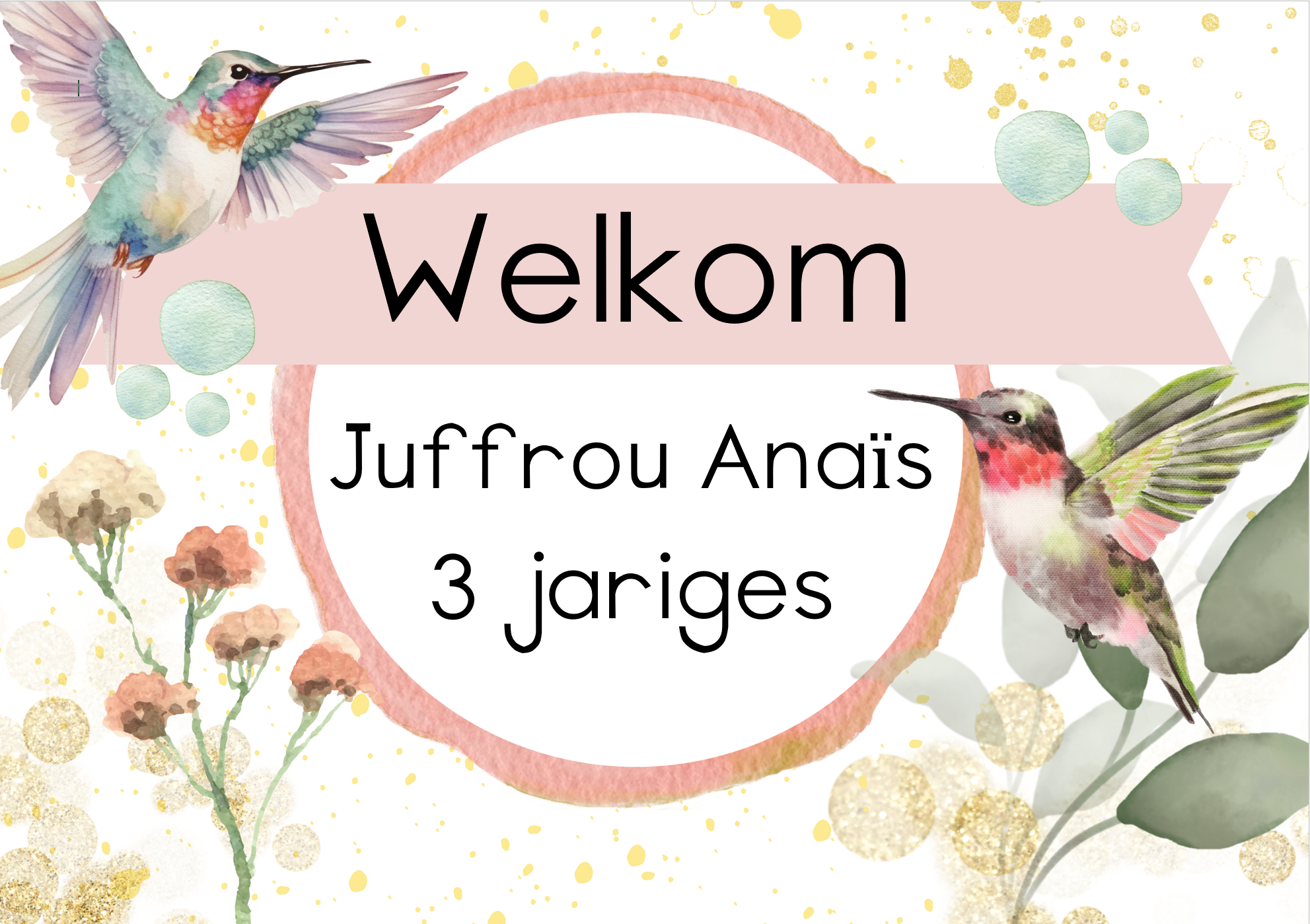 A3 Editable Suikerbekkie Deurplakkaat