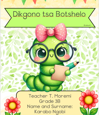 Editable Setswana Cover Pages - Worm theme