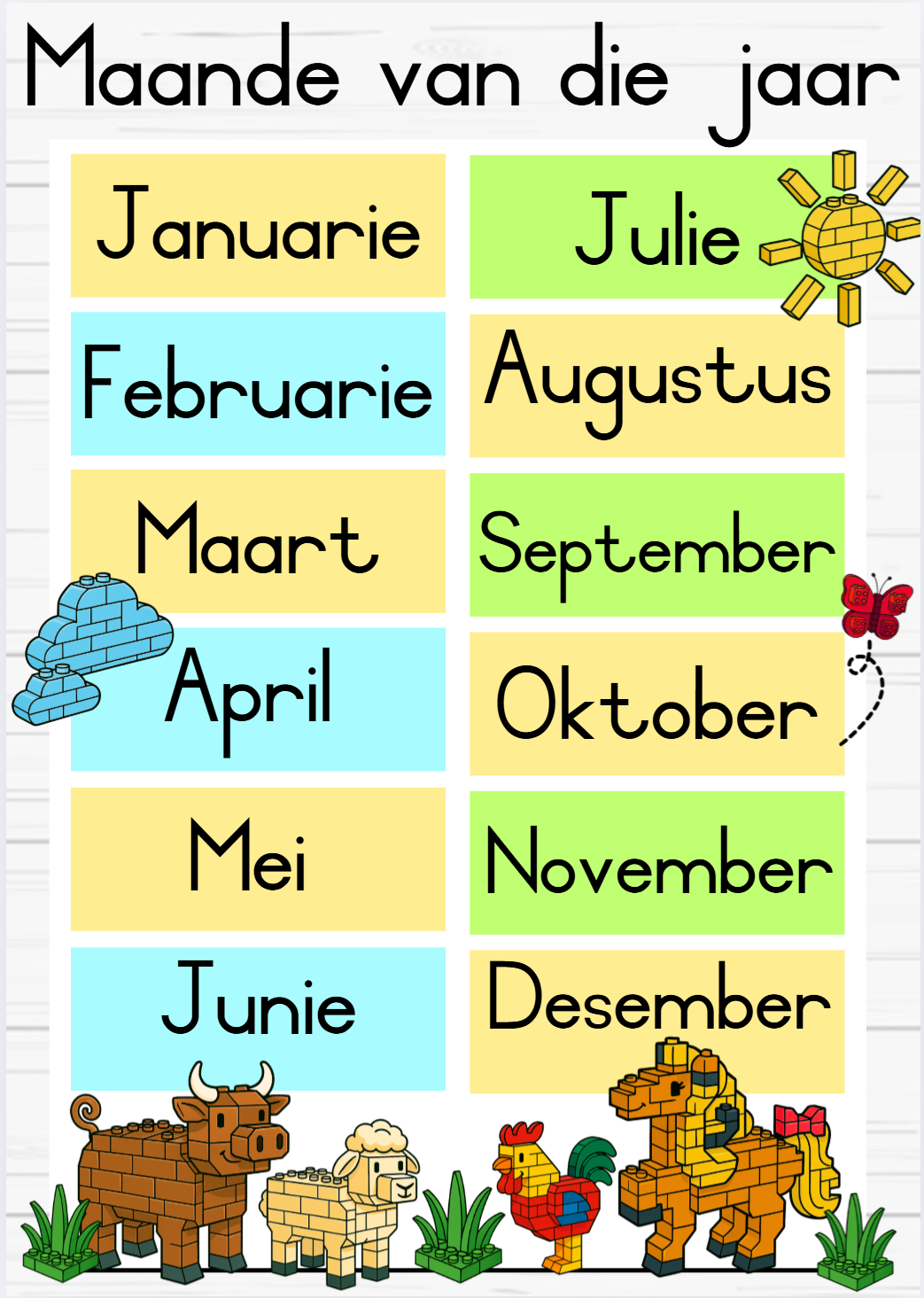 Plaasdiere Blokkies Klaskamertema - Image 22