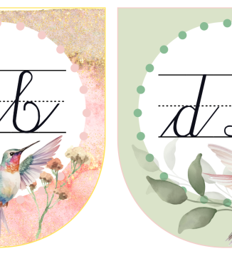 Hummingbird Cursive Flags