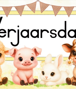 Plaas: Verjaarsdagmuurkaarte, Klasreels & Getallelyn 0-100