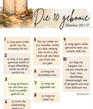 Die 10 gebooie - A4 grootte