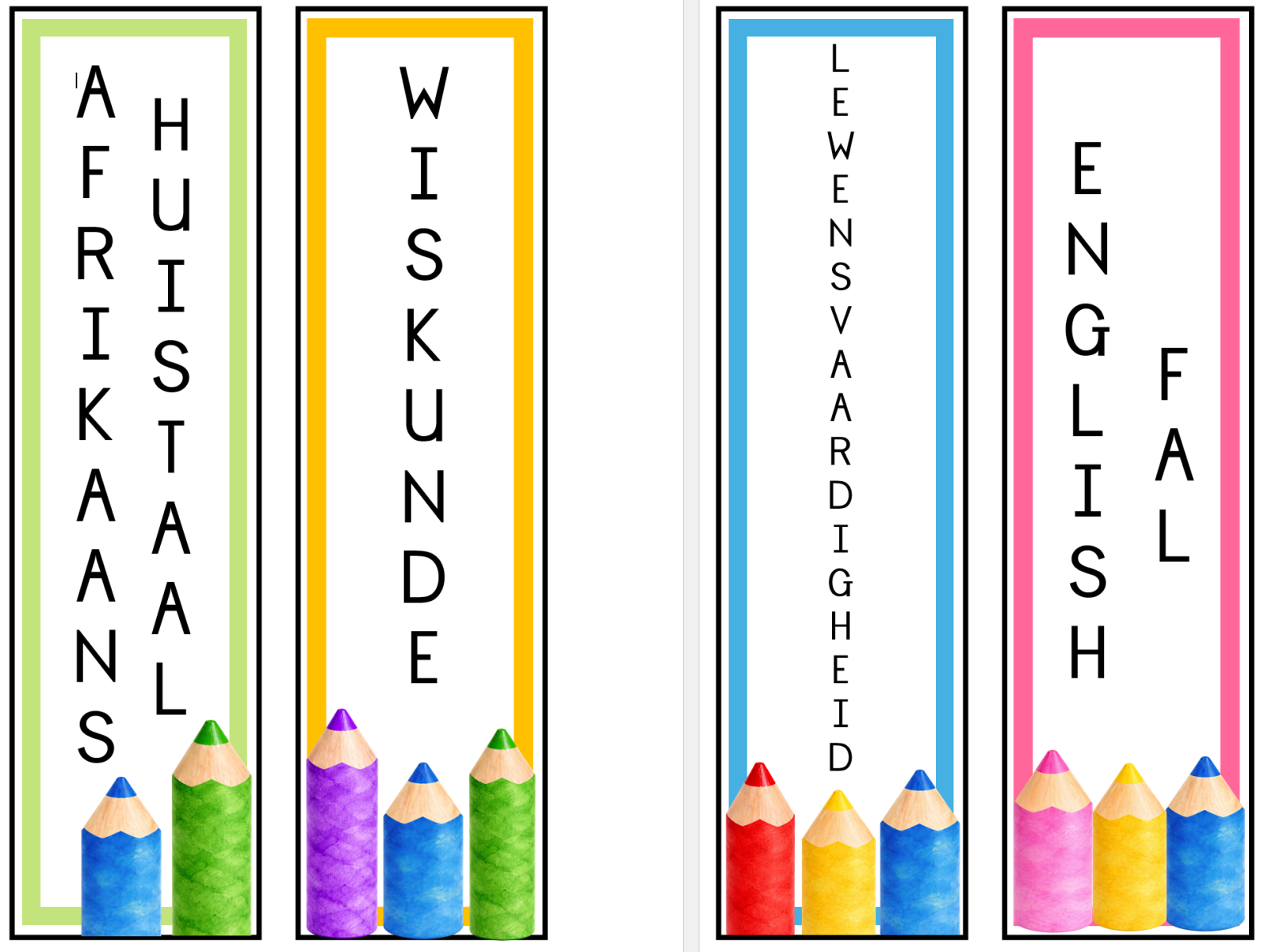 Editable Hands & Pencils Products: Afrikaans + English - Image 9