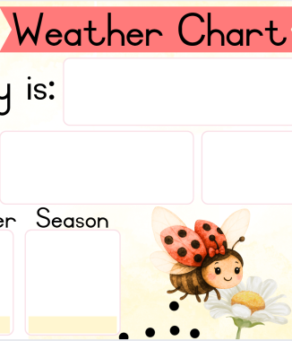 🐞 A3 Ladybug Weather Chart Freebie ❤🤍